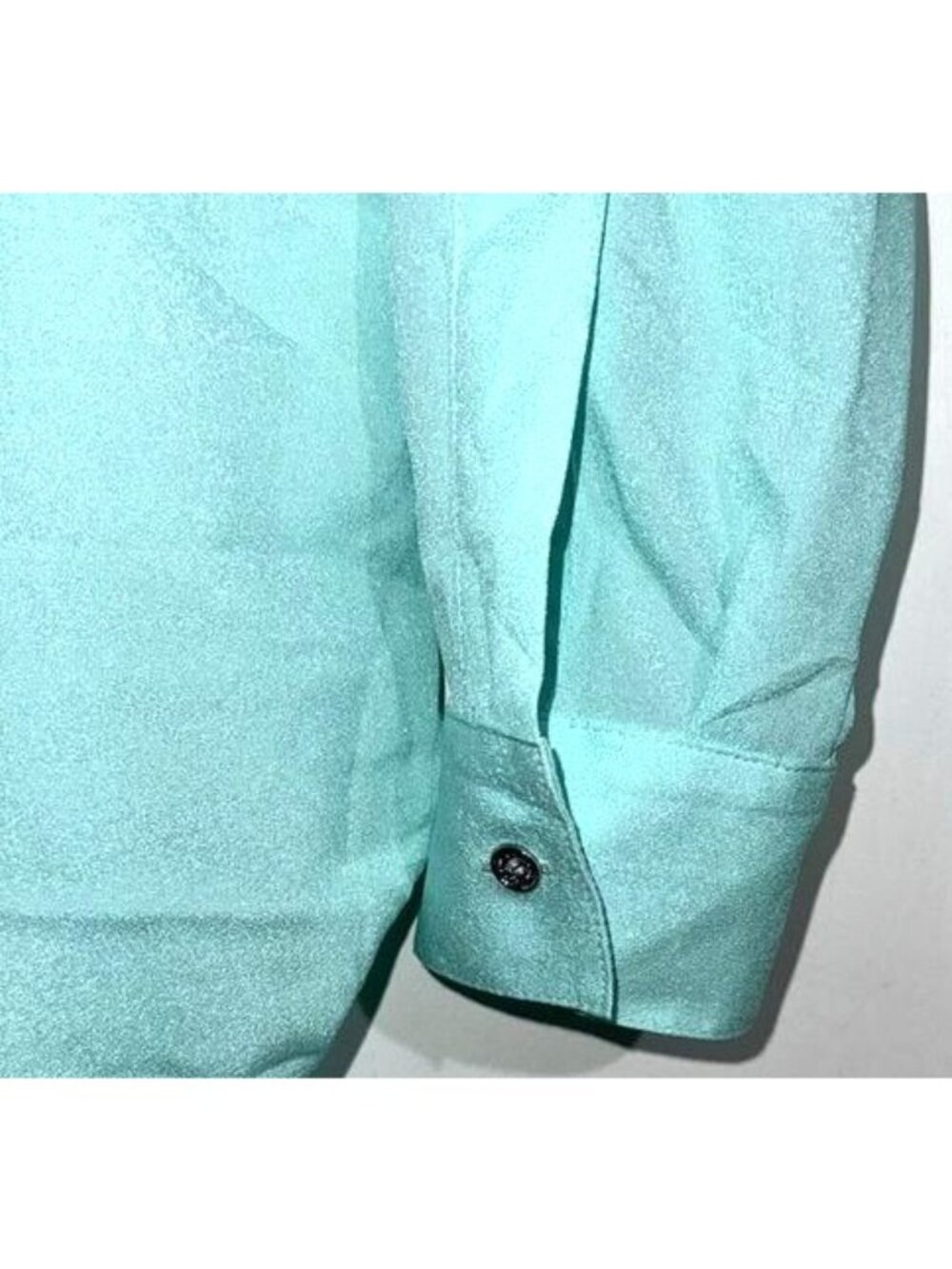 Calvin Klein Womens Long Sleeve Aqua Blouse Size S Polyester - Picture 8 of 10